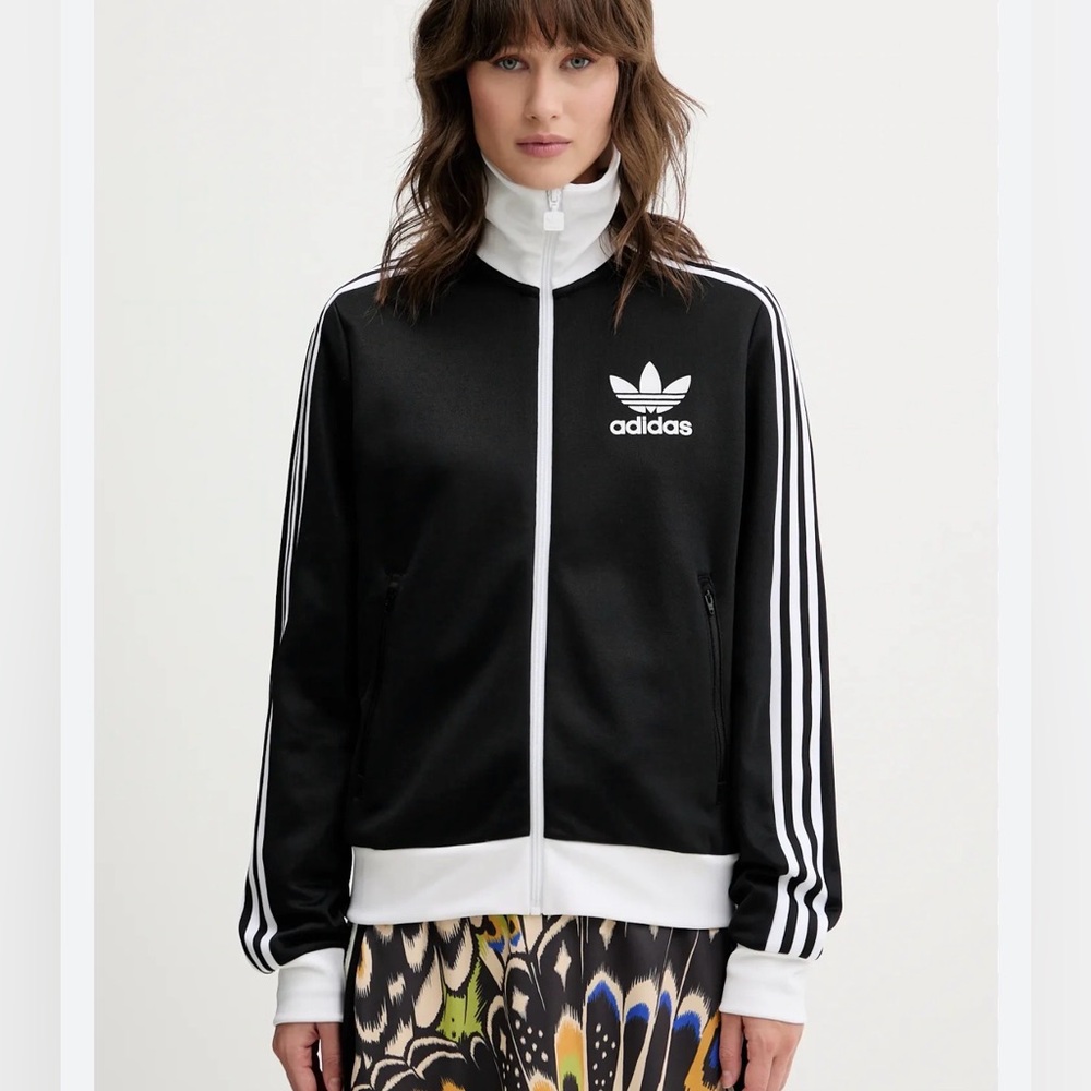 Adidas Women's Heritage Black and White track top Jacket